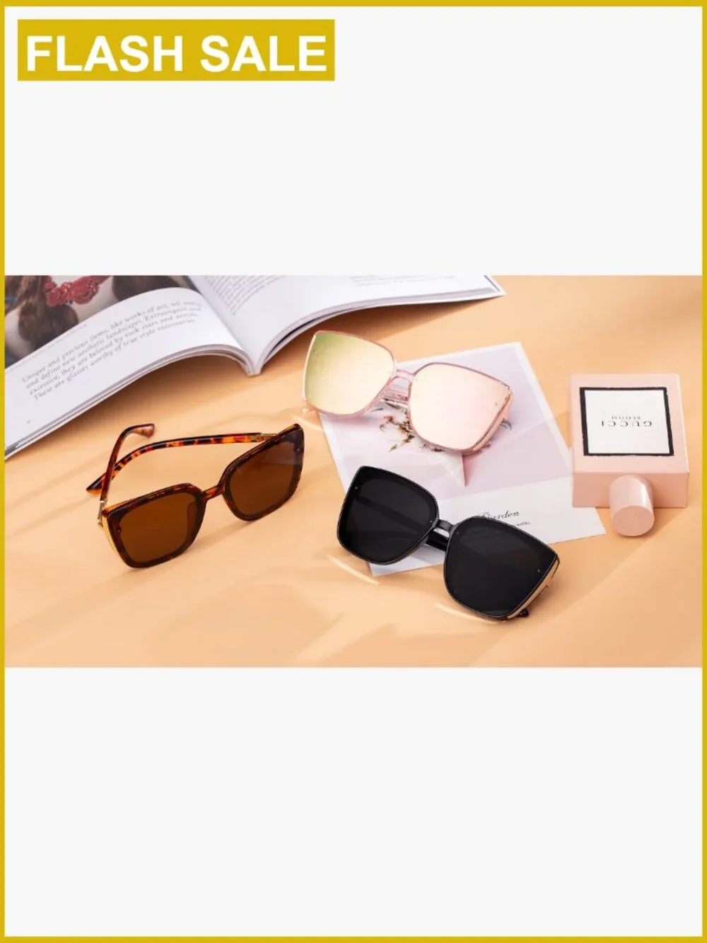 Oversized Square Sunglasses UV400 Protection Unisex
